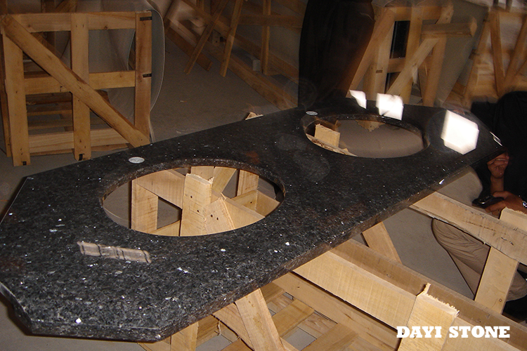 Blue Pearl Granite Stone VanityTop double hole Polished - Dayi Stone